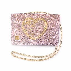Givenchy Vintage Custom Rhinestone Crossbody – Pink & Gold Heart